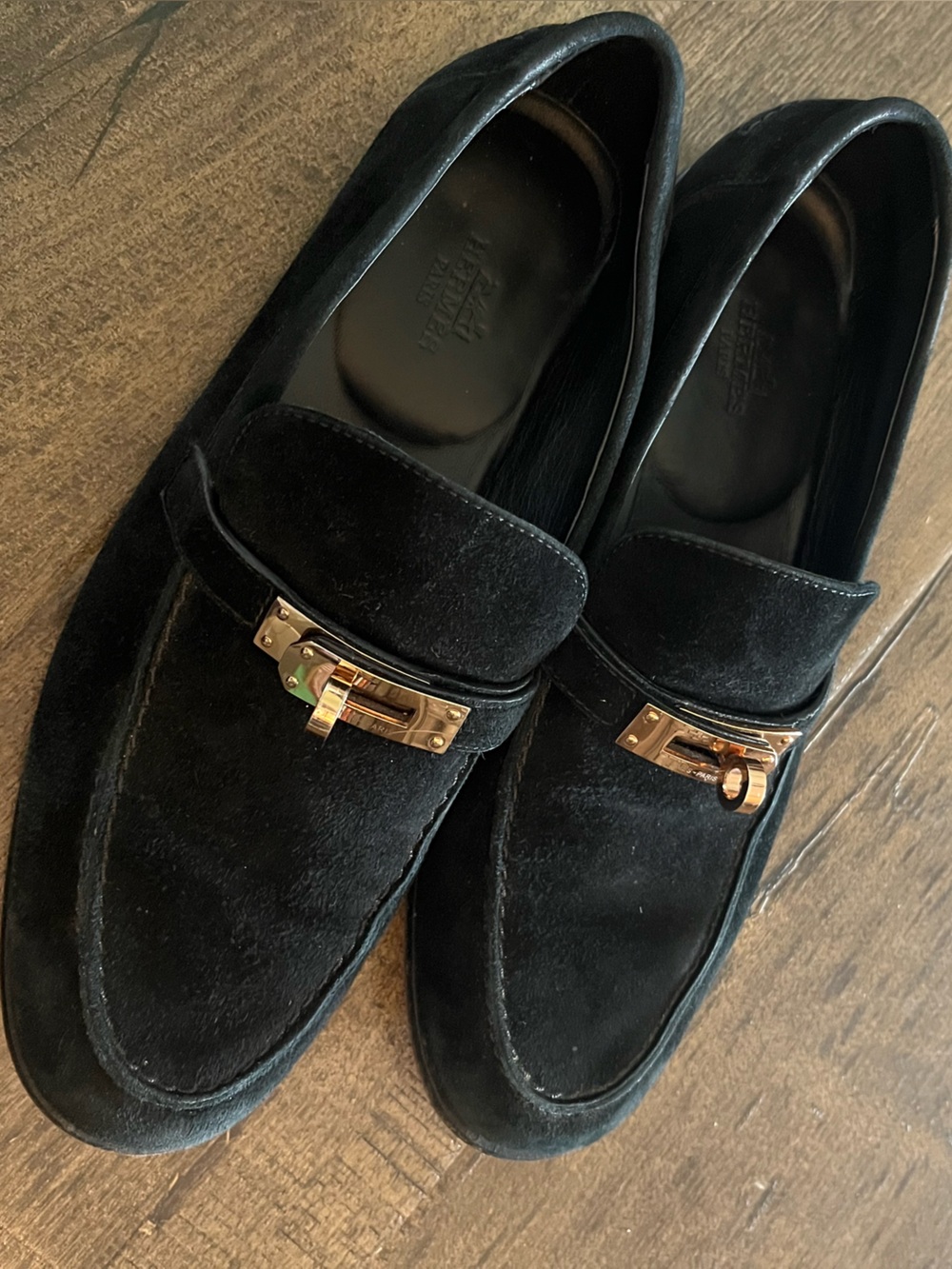 Hermes | Destin Loafers | Black Suede | Size 38